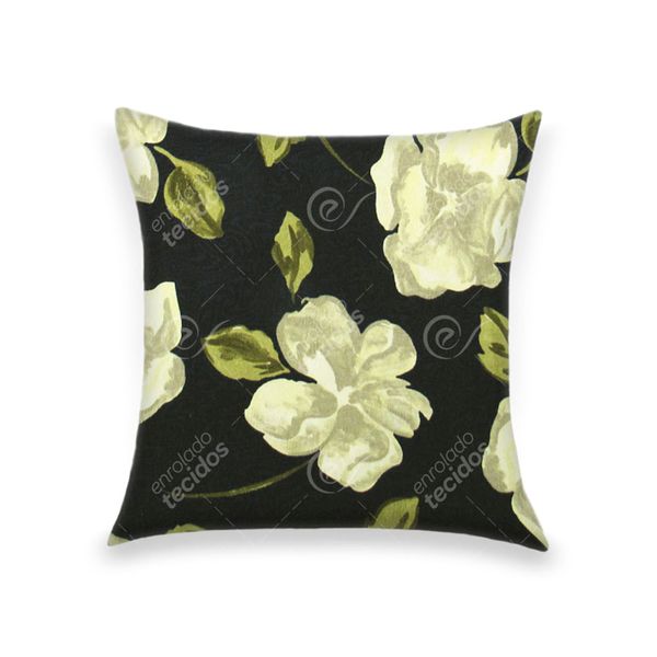 almofada-tecido-jacquard-estampado-floral-fundo-preto