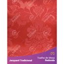 Toalha-de-Mesa-Redonda-em-Tecido-Jacquard-Vermelho-Medalhao-Tradicional
