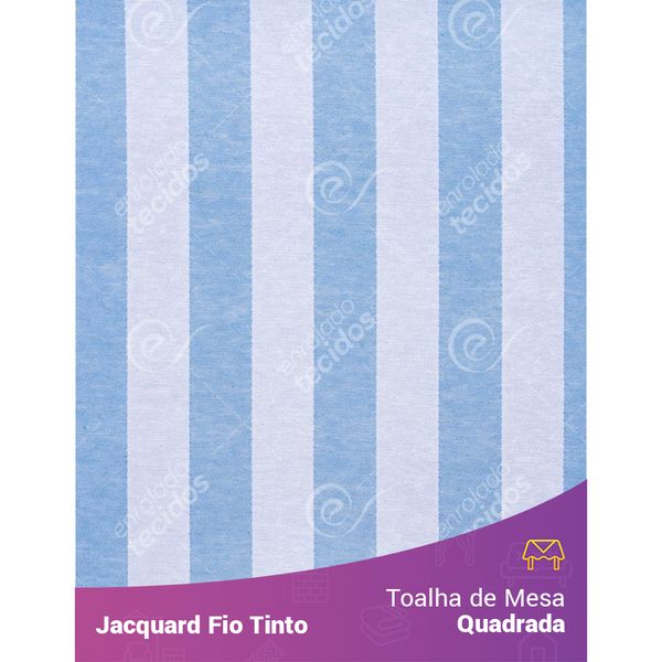 Toalha-Quadrada-em-Tecido-Jacquard-Azul-Bebe-e-Branco-Listrado-Fio-Tinto