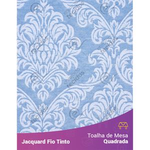 Toalha-Quadrada-em-Tecido-Jacquard-Azul-Bebe-e-Branco-Medalhao-Fio-Tinto
