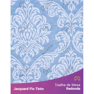 Toalha-Redonda-em-Tecido-Jacquard-Azul-Bebe-e-Branco-Medalhao-Fio-Tinto