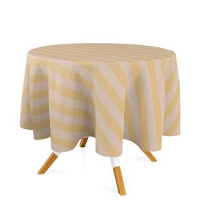 toalha-redonda-tecido-jacquard-amarelo-listrado-tradicional