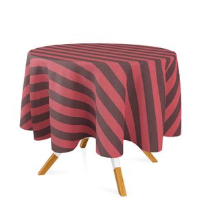 toalha-redonda-tecido-jacquard-marrom-e-vermelho-listrado-tradicional