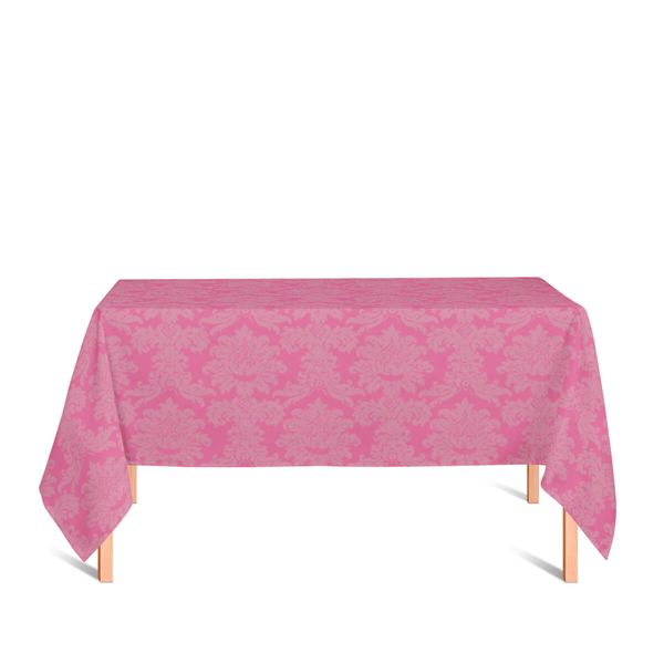 toalha-retangular-tecido-jacquard-rosa-pink-chiclete-medalhao-tradicional