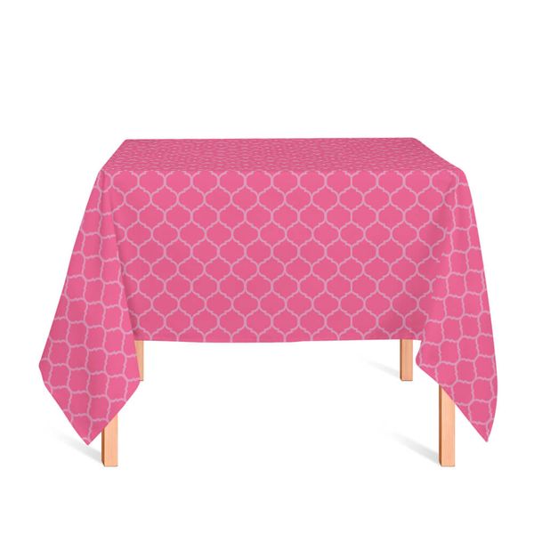toalha-quadrada-tecido-jacquard-rosa-pink-chiclete-geometrico-tradicional