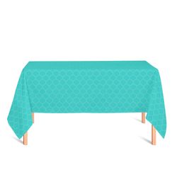 toalha-retangular-tecido-jacquard-azul-tiffany-geometrico-tradicional