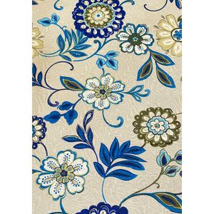 tecido-jacquard-estampado-floral-verde-azul-fundo-branco