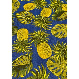 tecido-jacquard-estampado-abacaxi-fundo-azul-tropical