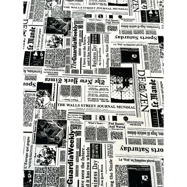 Tecido Jacquard Estampado Jornal 1,40m de Largura 2040-1868-01