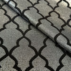 Tecido-Jacquard-Lurex-Preto-e-Prata-Geometrico---280m-de-Largura