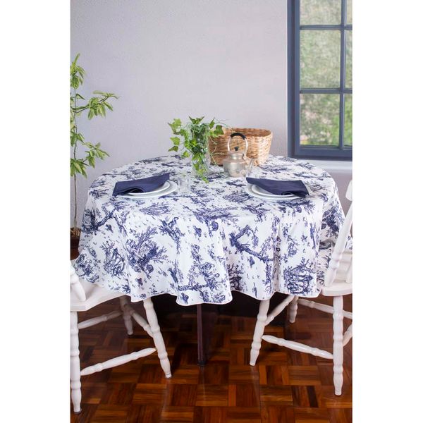 toalha-redonda-tecido-jacquard-estampado-toile-de-jouy-azul-marinho